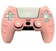 Чехол усиленный для DualSense 5 Розовый (коты)