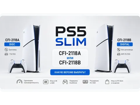 PS5 Slim CFI-2118A или CFI-2118B Digital: какую версию выбрать в 2026 году