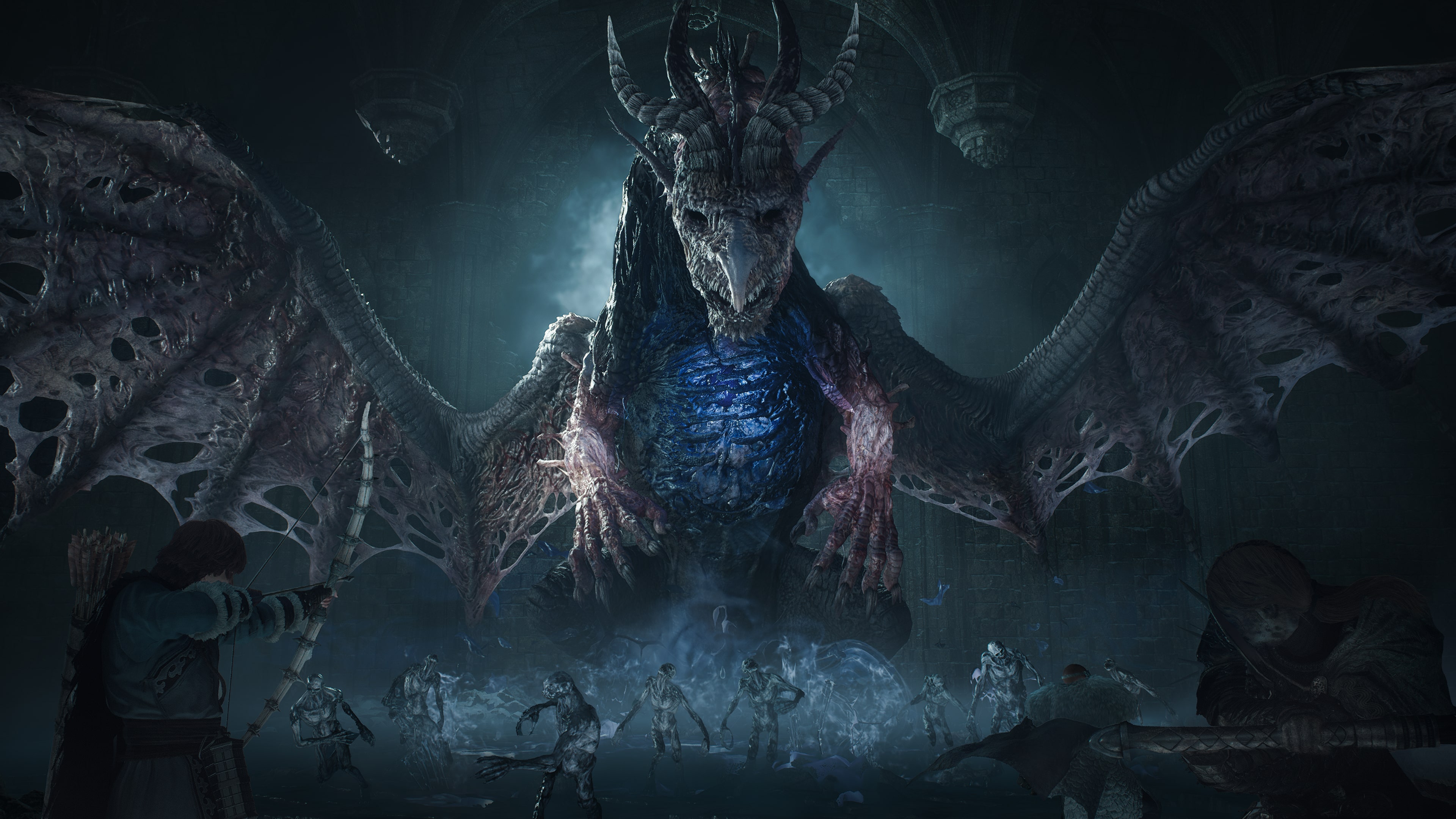 Официальный скриншот Dragon’s Dogma 2 Dark Arisen: отряд против огромного дракона