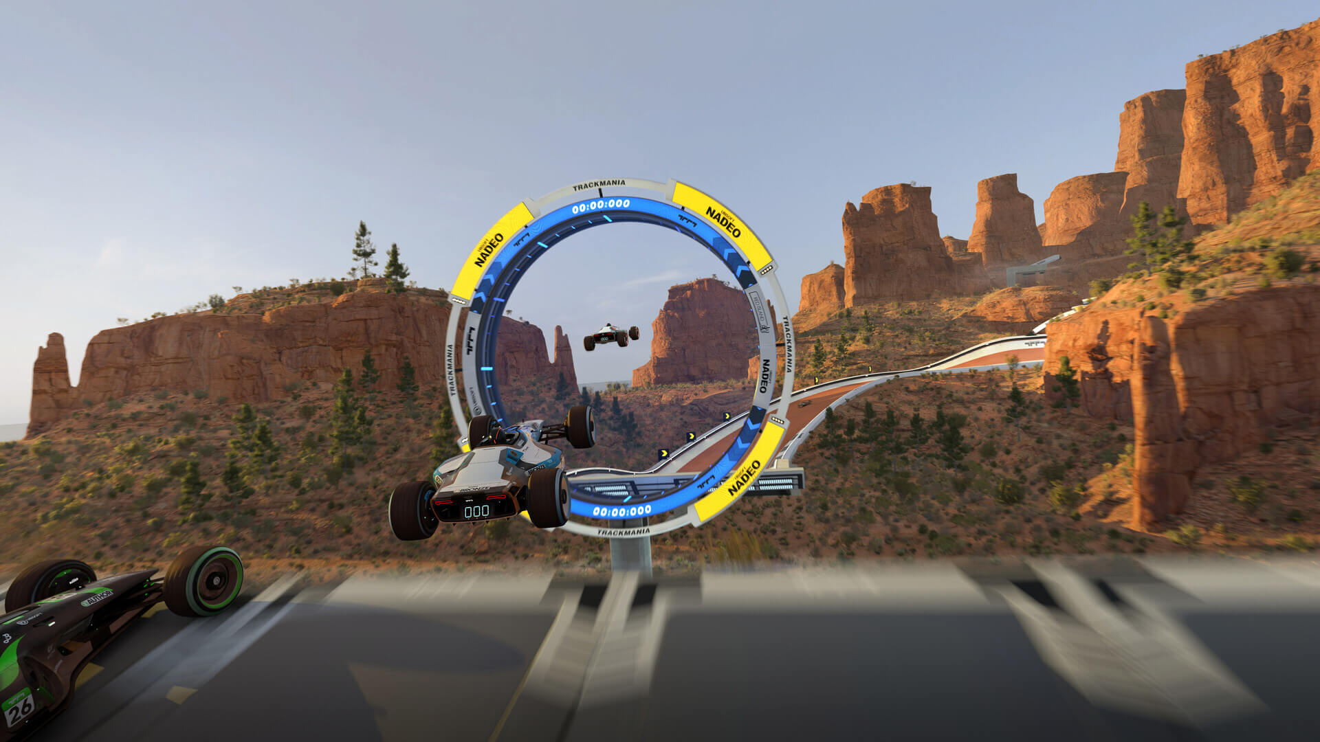 Иллюстративный игровой кадр Trackmania, не специальная карта The Opel Chase