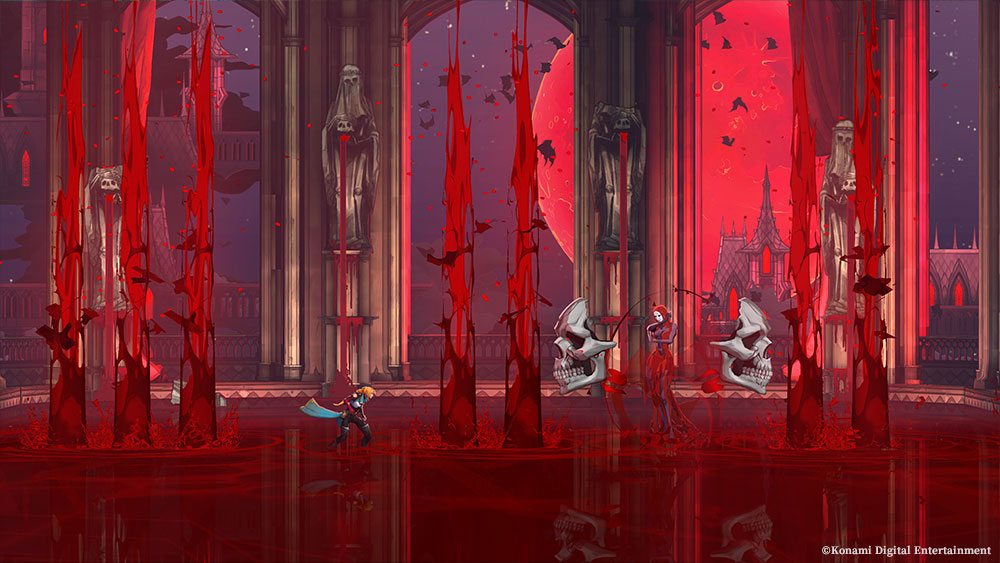 Официальный игровой кадр Castlevania: Роуз противостоит боссу в готическом зале