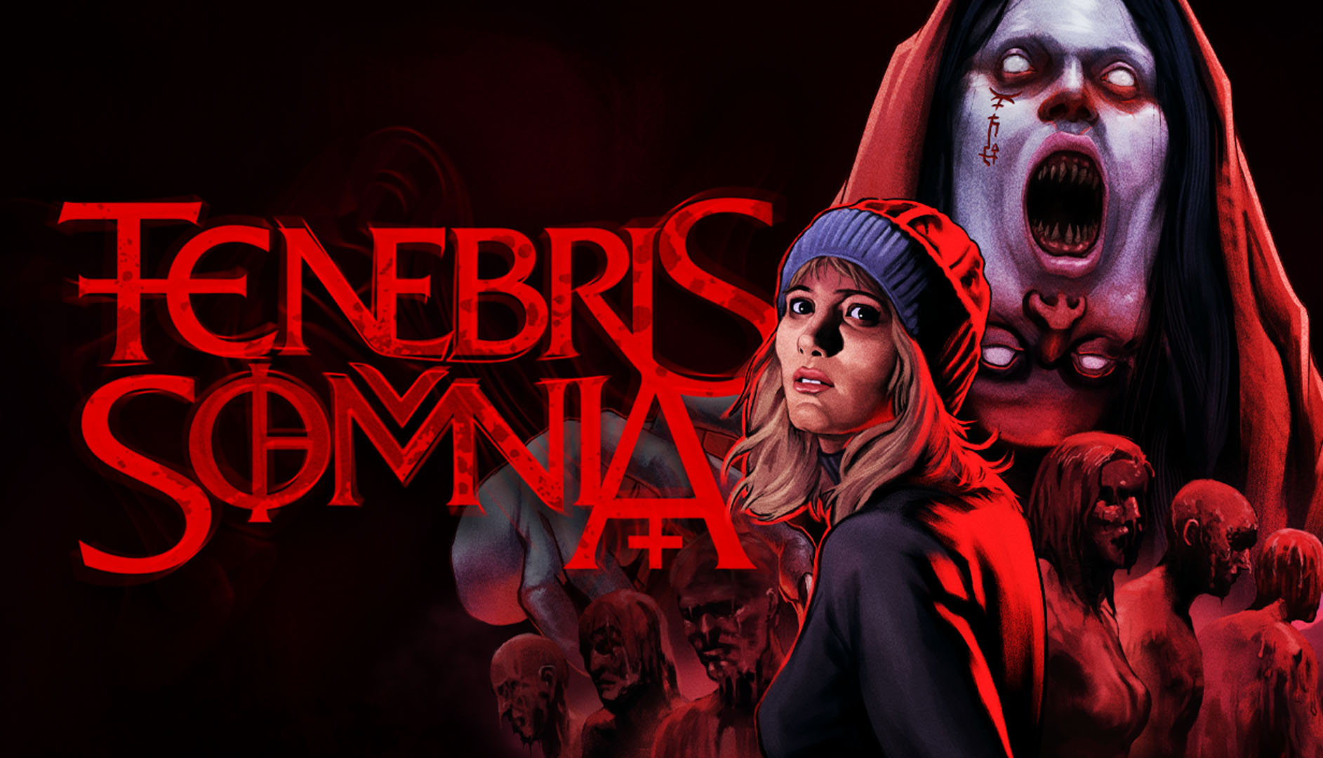 Официальный арт Tenebris Somnia с героиней Джулией и существами из кошмаров
