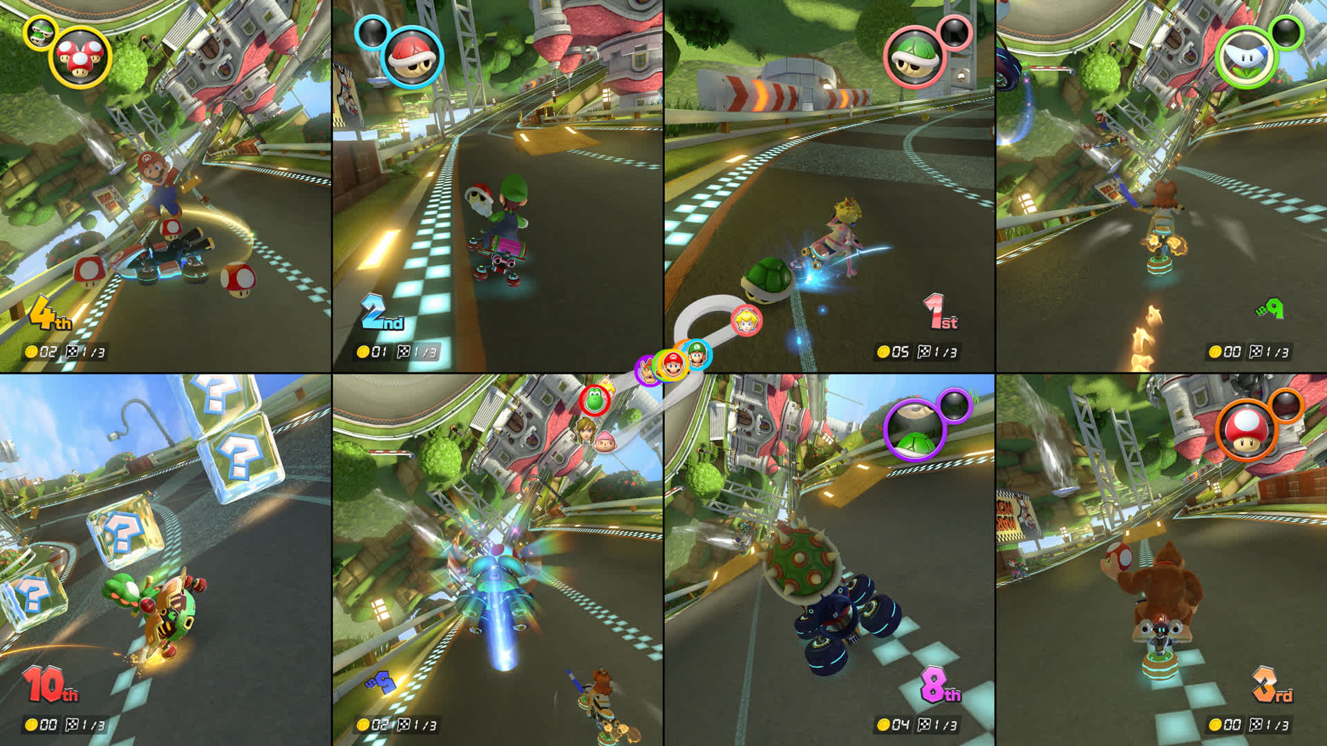 Заезд на восемь игроков в Mario Kart 8 Deluxe на Nintendo Switch 2