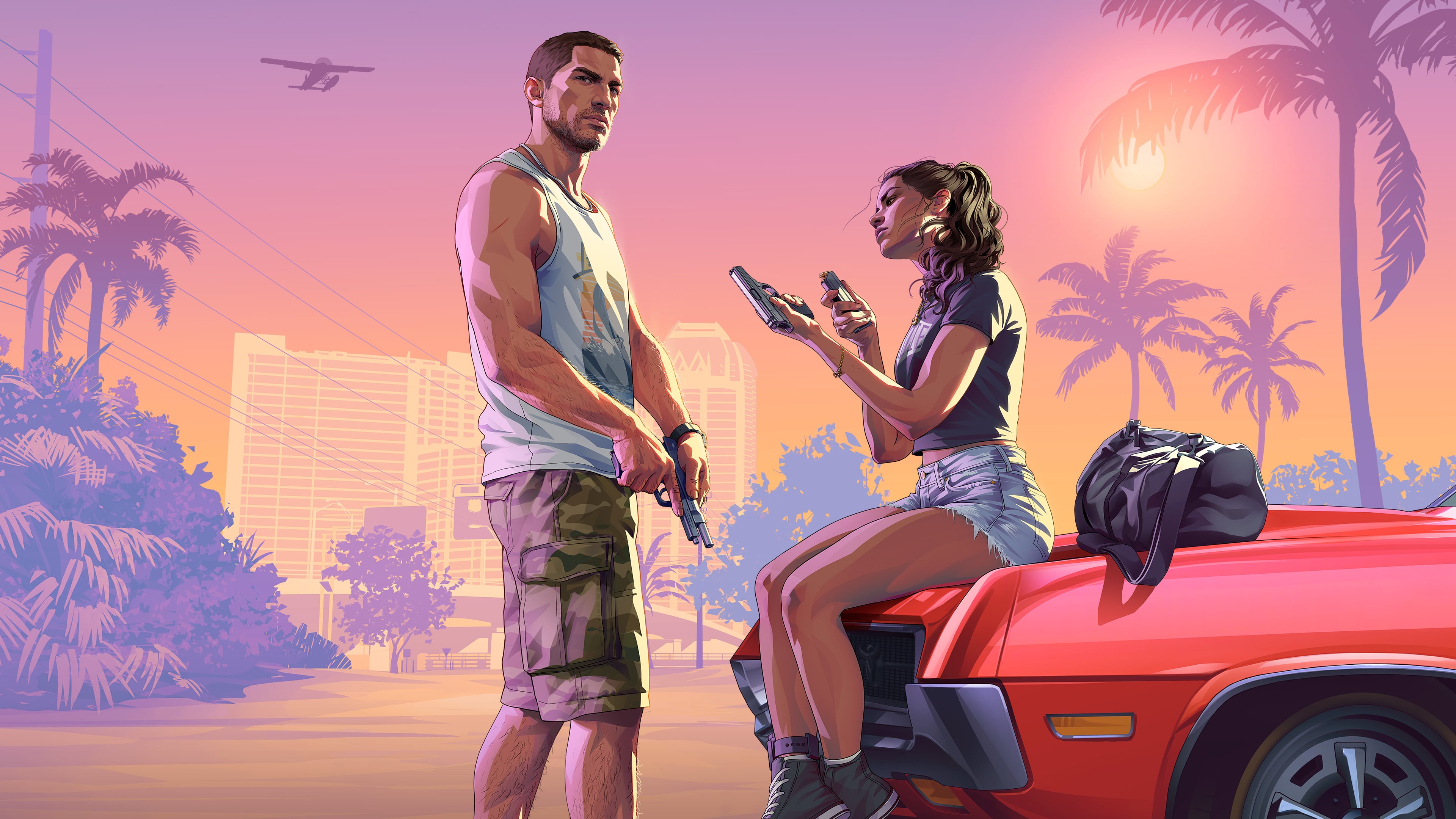 Джейсон и Люсия на официальной иллюстрации релизного трейлера GTA VI