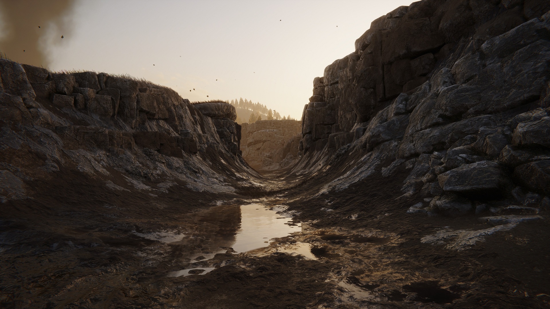 Обновлённый каменистый ландшафт с отражениями воды в Crossout Remastered — официальный скриншот