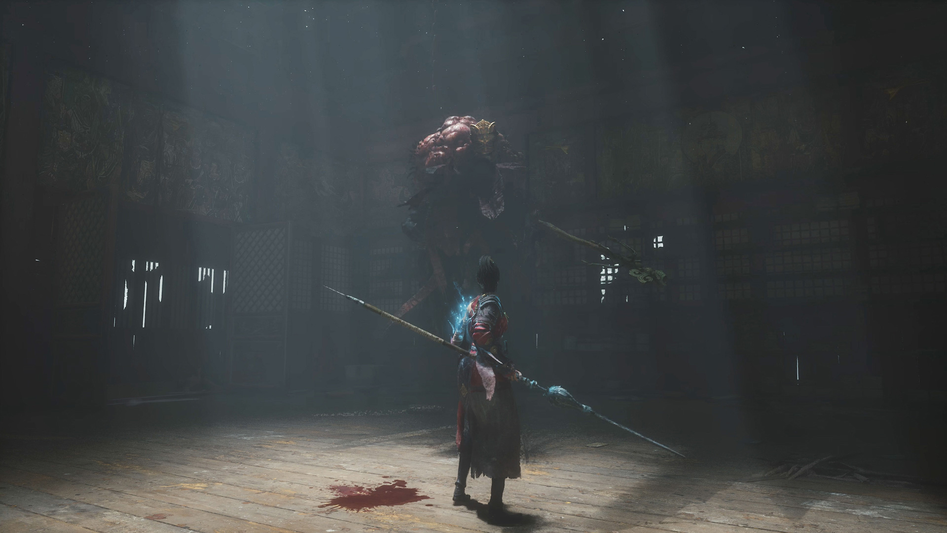 Героиня WUCHANG: Fallen Feathers перед крупным противником — официальный кадр игры