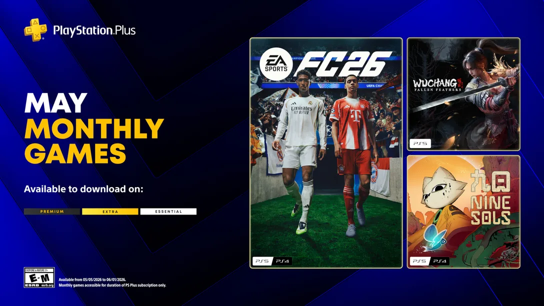 PlayStation Plus май 2026: EA Sports FC 26, Wuchang Fallen Feathers и Nine Sols